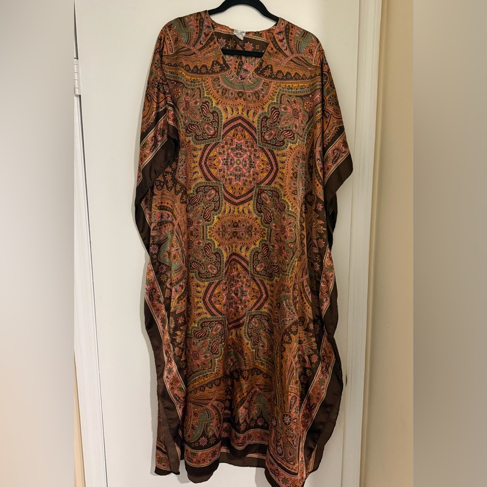 Sante Classics Women's Kaftan MuMu
Housedress Paisley Print Brown Pink